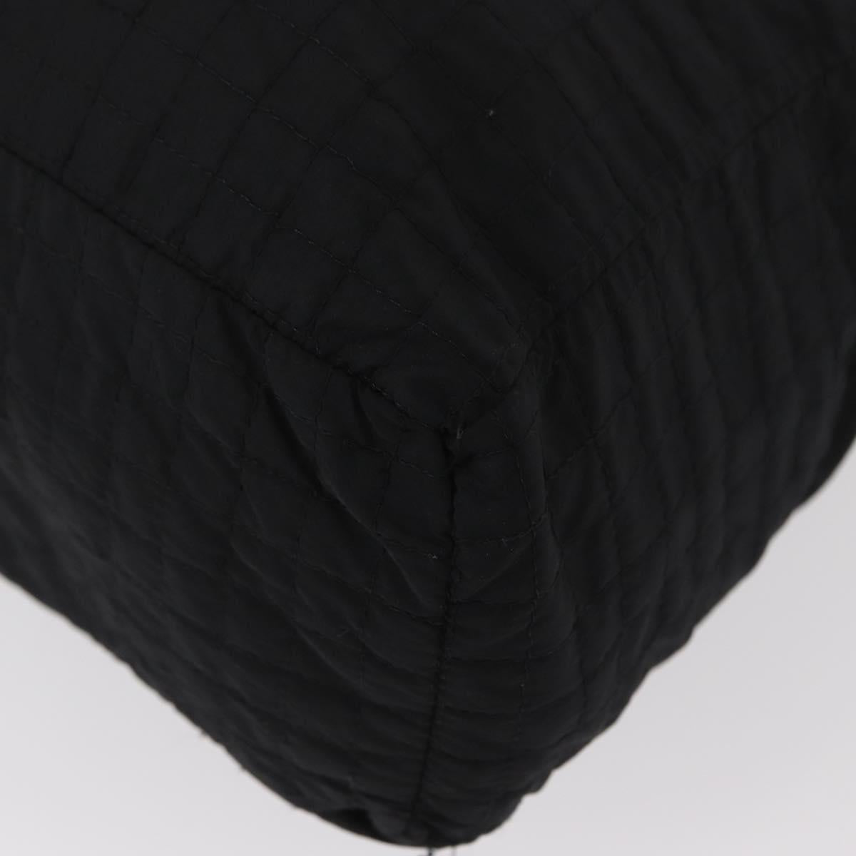 PRADA Hand Bag Nylon Black Silver Auth ka079