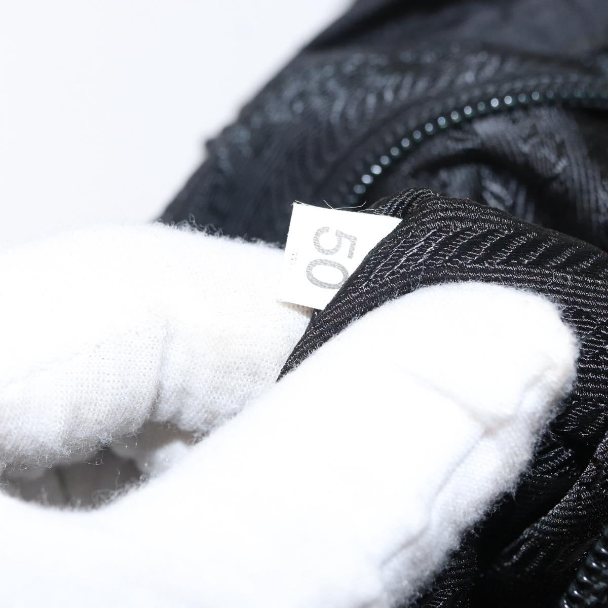 PRADA Hand Bag Nylon Black Silver Auth ka079