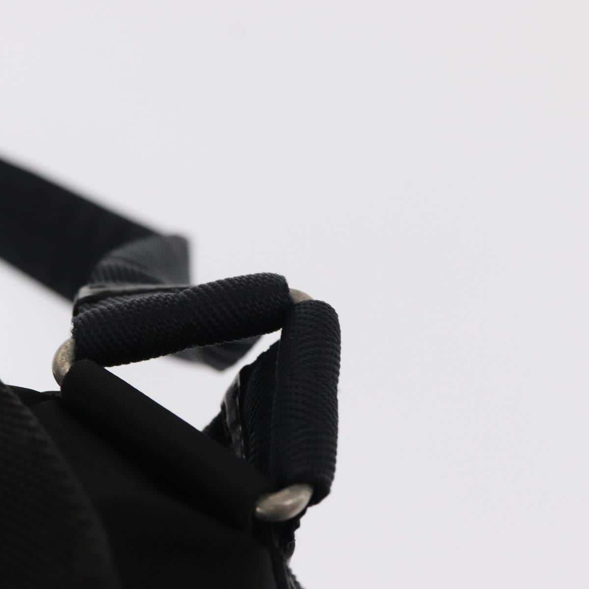 PRADA Backpack Nylon Black Silver Auth ka083