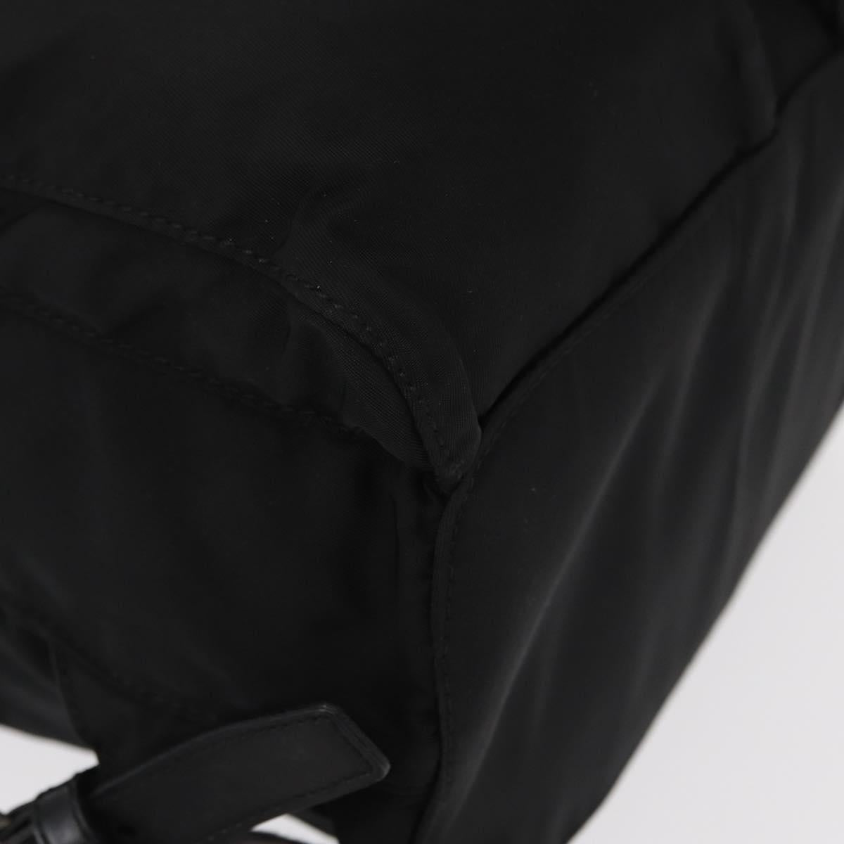 PRADA Backpack Nylon Black Silver Auth ka083