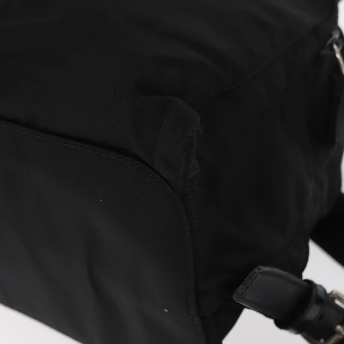 PRADA Backpack Nylon Black Silver Auth ka083