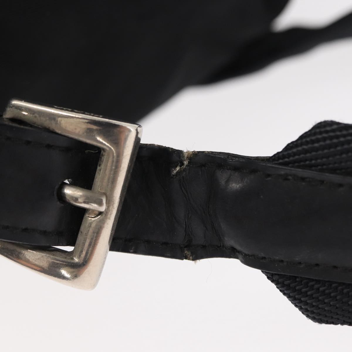 PRADA Backpack Nylon Black Silver Auth ka083