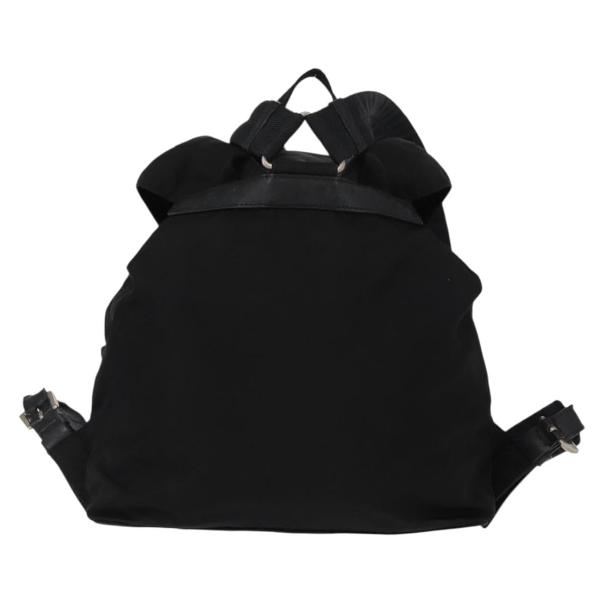 PRADA Backpack Nylon Black Silver Auth ka083