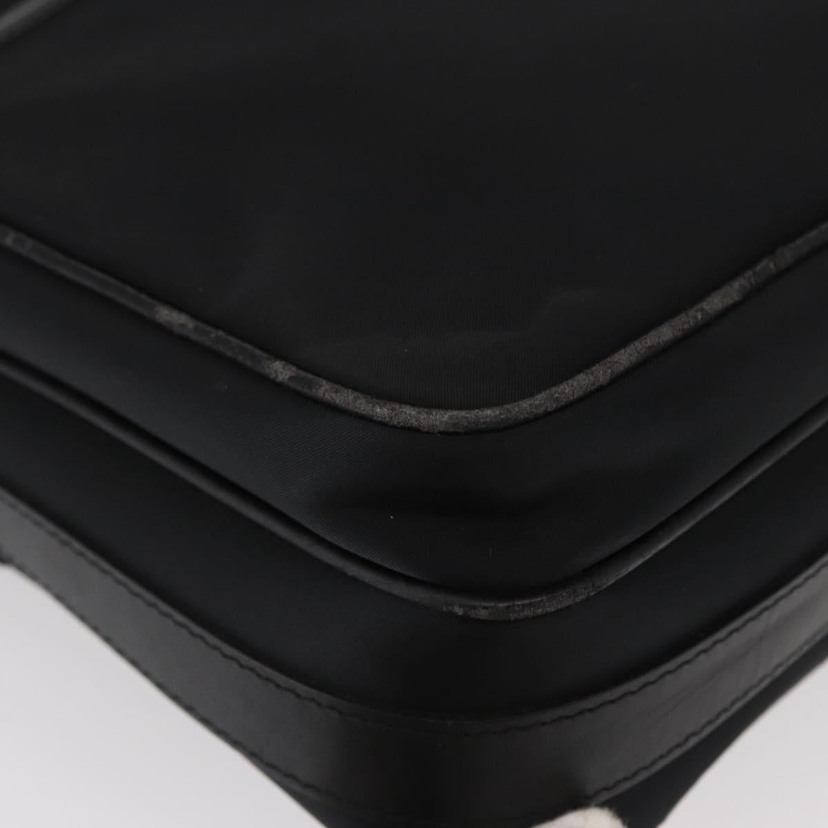 BURBERRY Shoulder Bag Nylon Black Silver Auth ka086