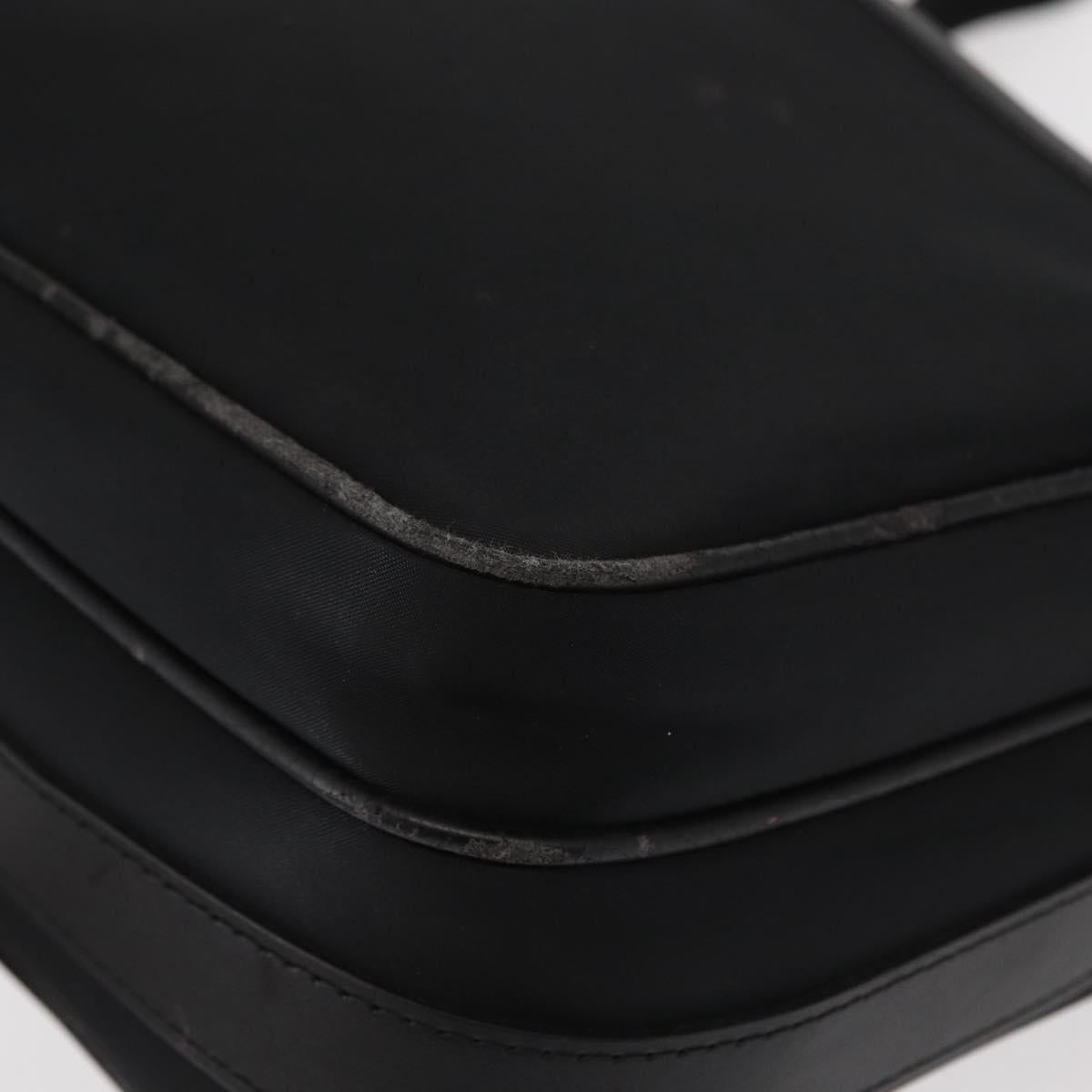 BURBERRY Shoulder Bag Nylon Black Silver Auth ka086