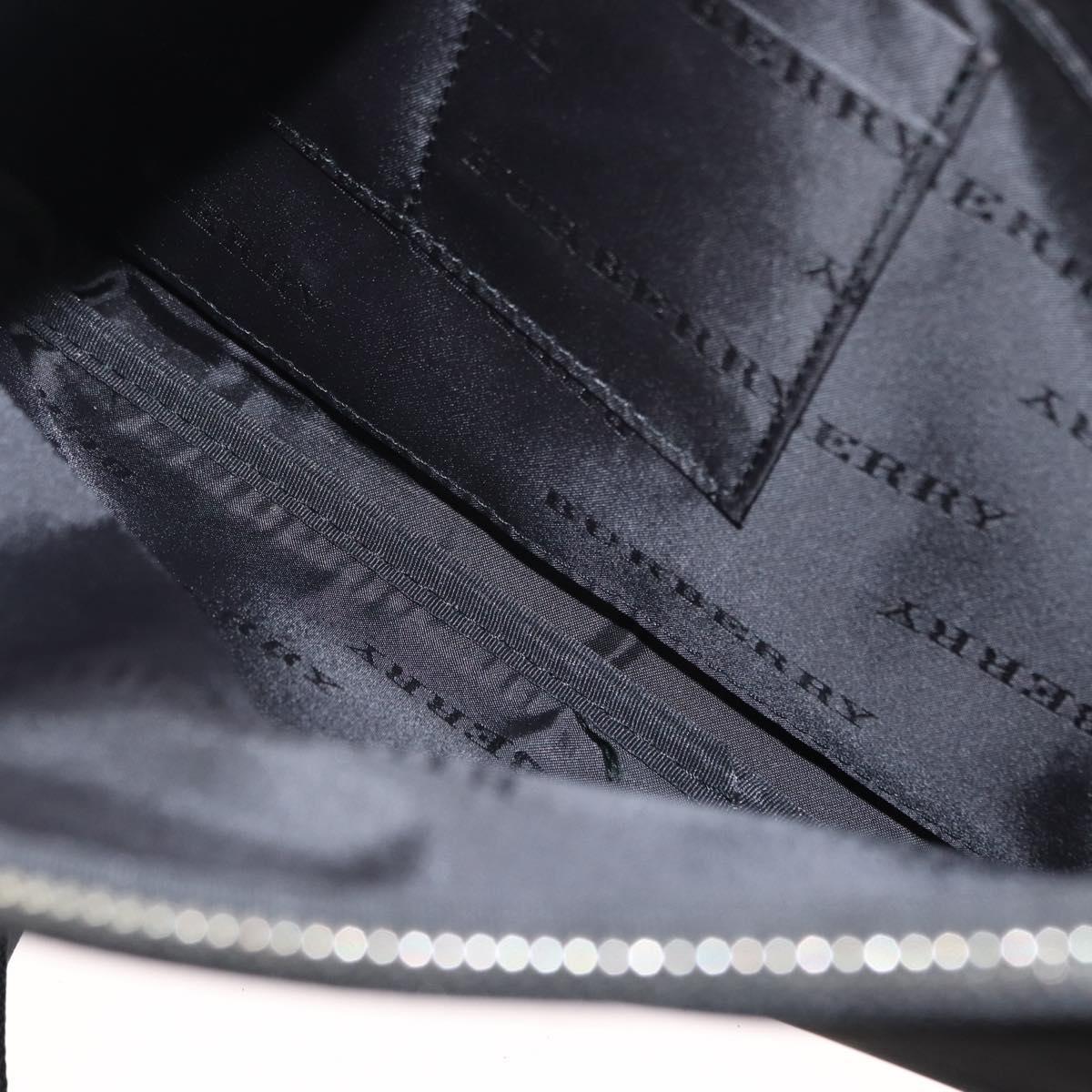 BURBERRY Shoulder Bag Nylon Black Silver Auth ka086