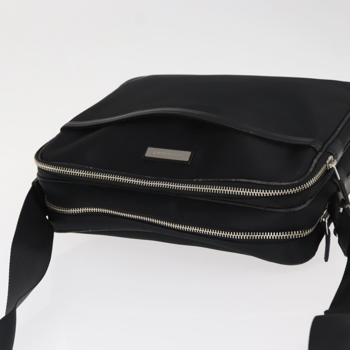 BURBERRY Shoulder Bag Nylon Black Silver Auth ka086