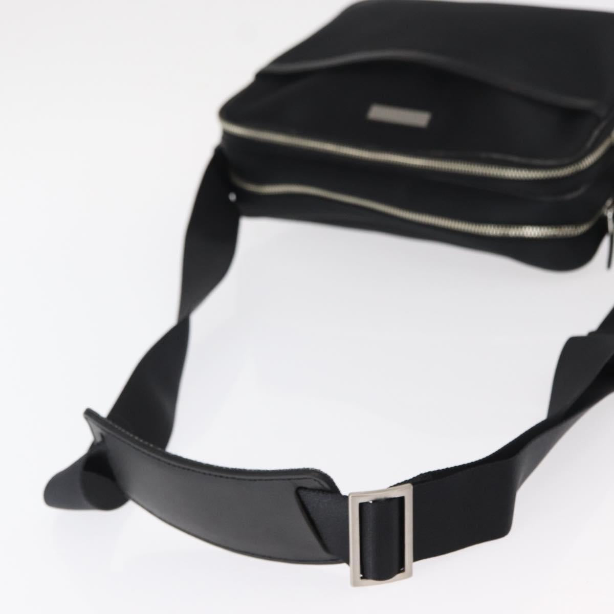 BURBERRY Shoulder Bag Nylon Black Silver Auth ka086