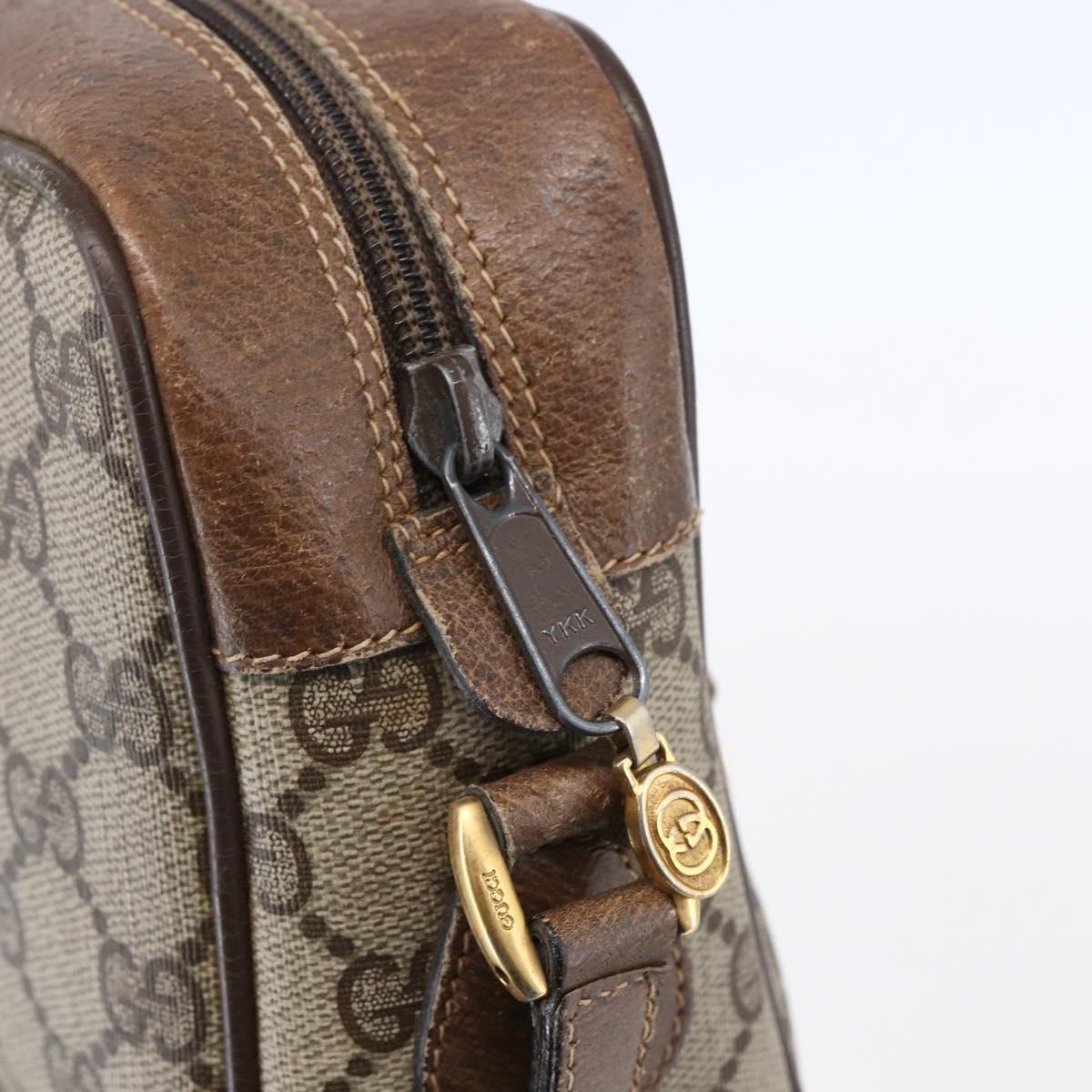 GUCCI GG Supreme Web Sherry Line Bag PVC Beige Gold 56 02 004 Auth ka088