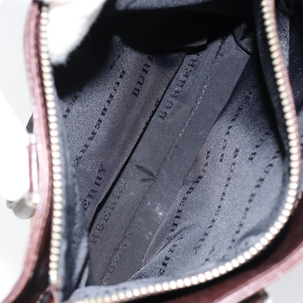 BURBERRY Nova Check Hand Bag Canvas Beige Gold Auth ka090