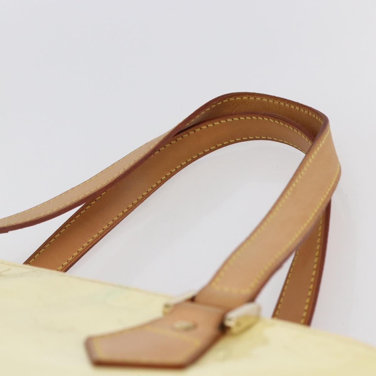 LOUIS VUITTON Monogram Vernis Houston Hand Bag Lime Yellow M91055 LV Auth ka094