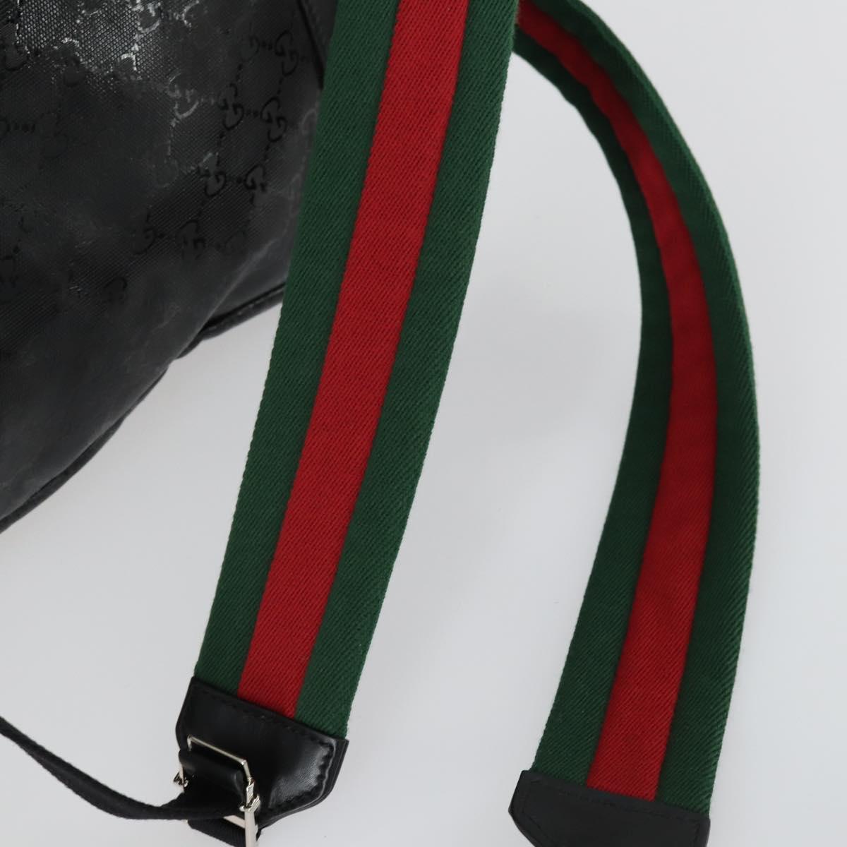 GUCCI GG Implementation Web Sherry Line Backpack Black Silver 347984 Auth ka1009