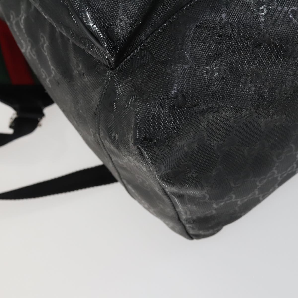 GUCCI GG Implementation Web Sherry Line Backpack Black Silver 347984 Auth ka1009
