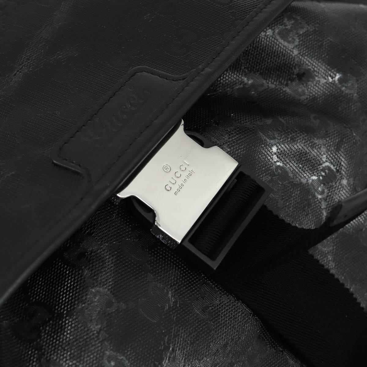 GUCCI GG Implementation Web Sherry Line Backpack Black Silver 347984 Auth ka1009