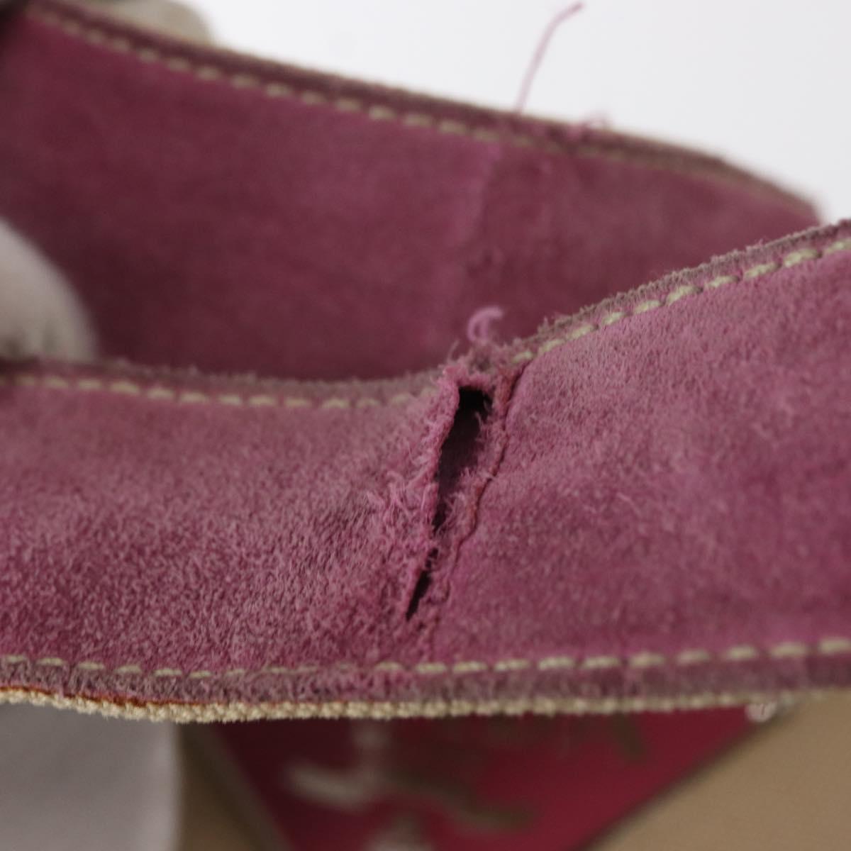 PRADA Tote Bag Canvas Beige Silver Auth ka101