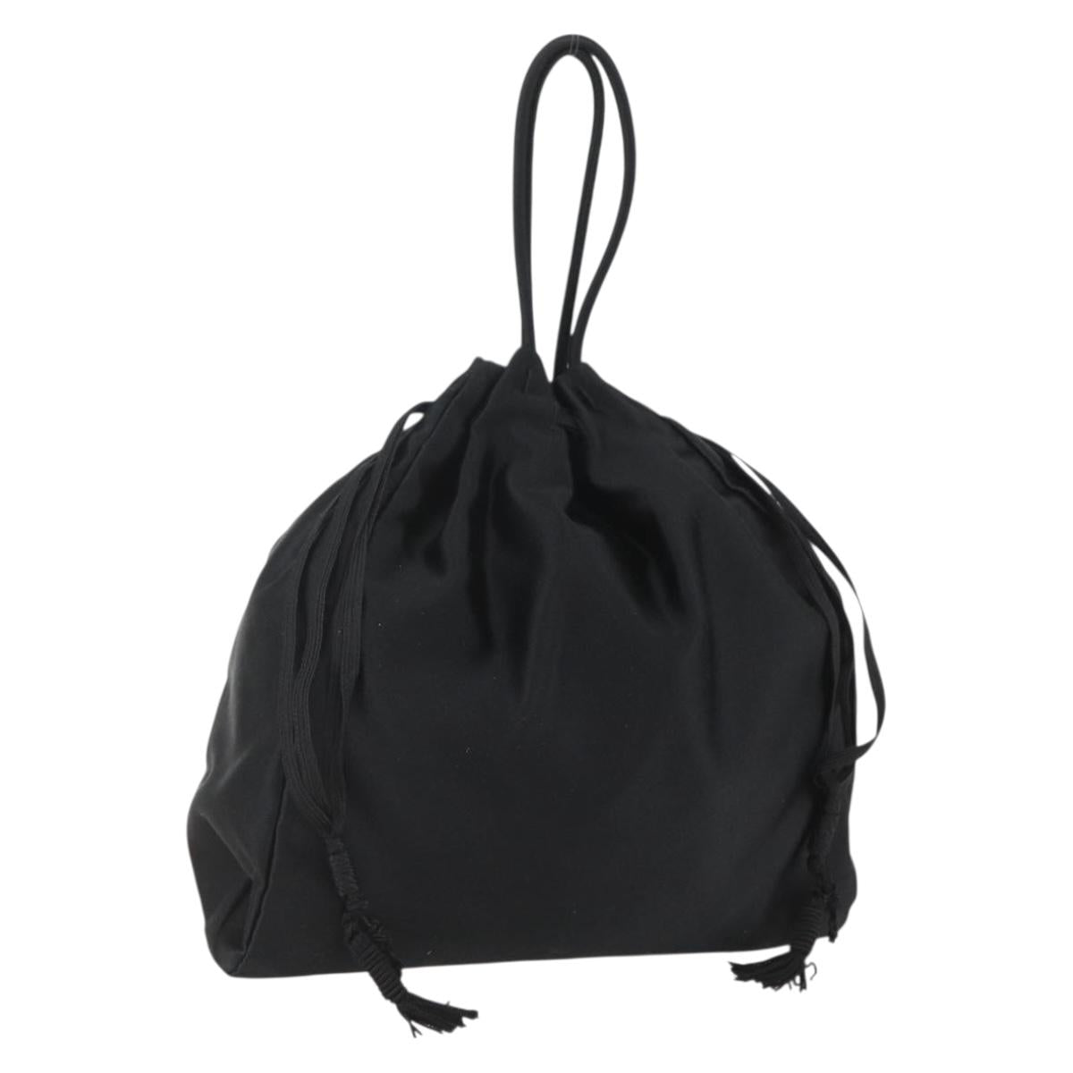 PRADA Purse Hand Bag Satin Black Auth ka1010