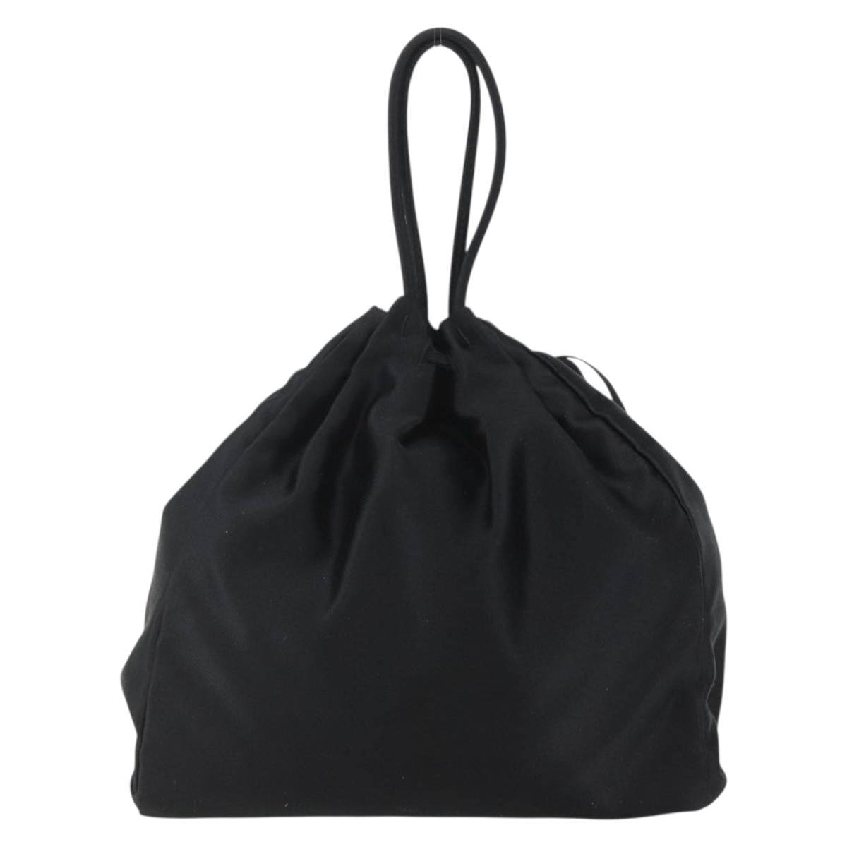 PRADA Purse Hand Bag Satin Black Auth ka1010