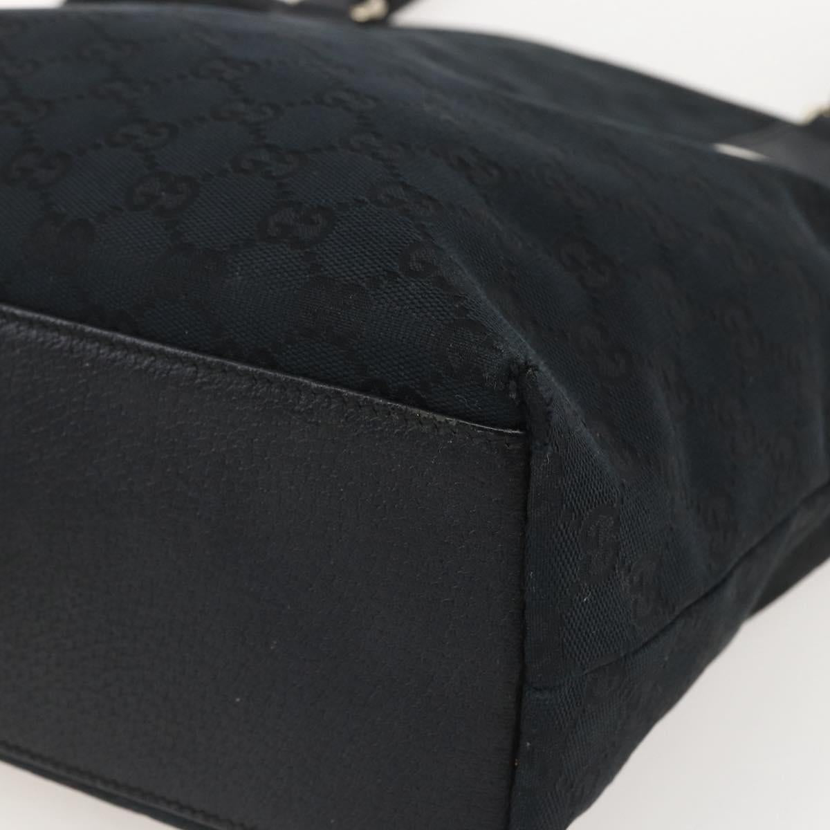 GUCCI GG Canvas Tote Bag Black Gold 153009 Auth ka1012