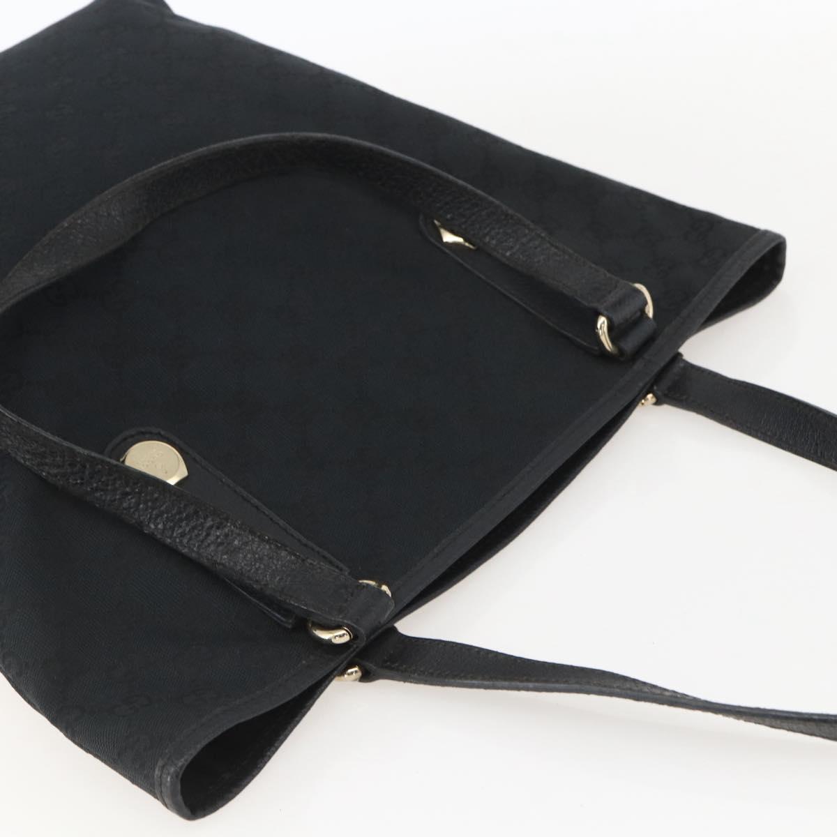GUCCI GG Canvas Tote Bag Black Gold 153009 Auth ka1012