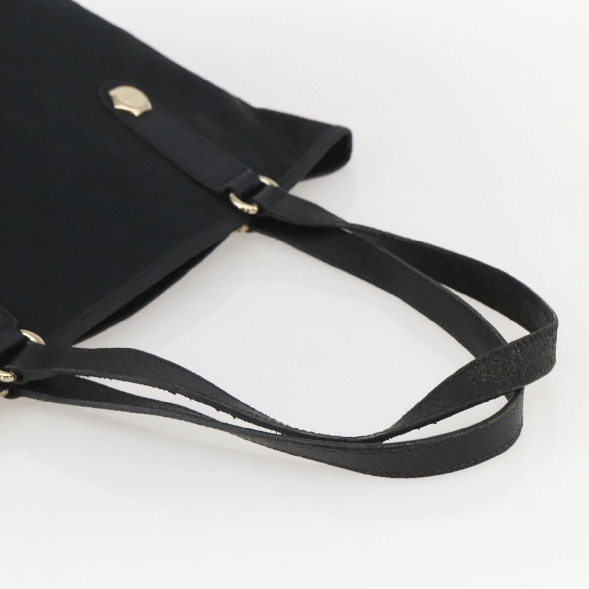 GUCCI GG Canvas Tote Bag Black Gold 153009 Auth ka1012