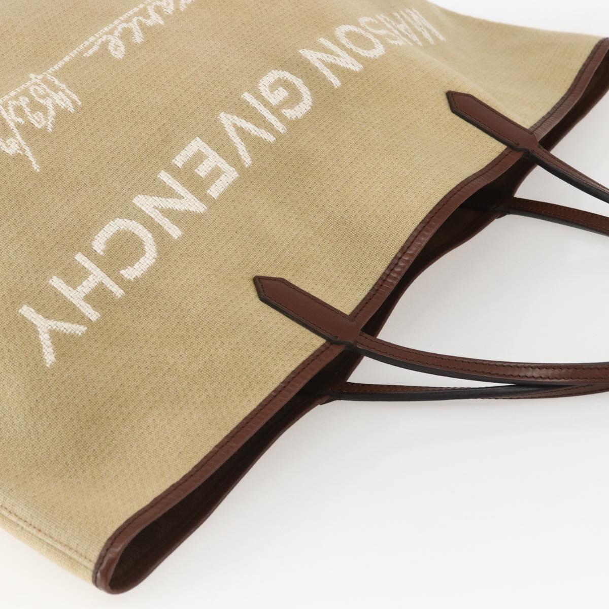 GIVENCHY Tote Bag Canvas Beige Auth ka1015