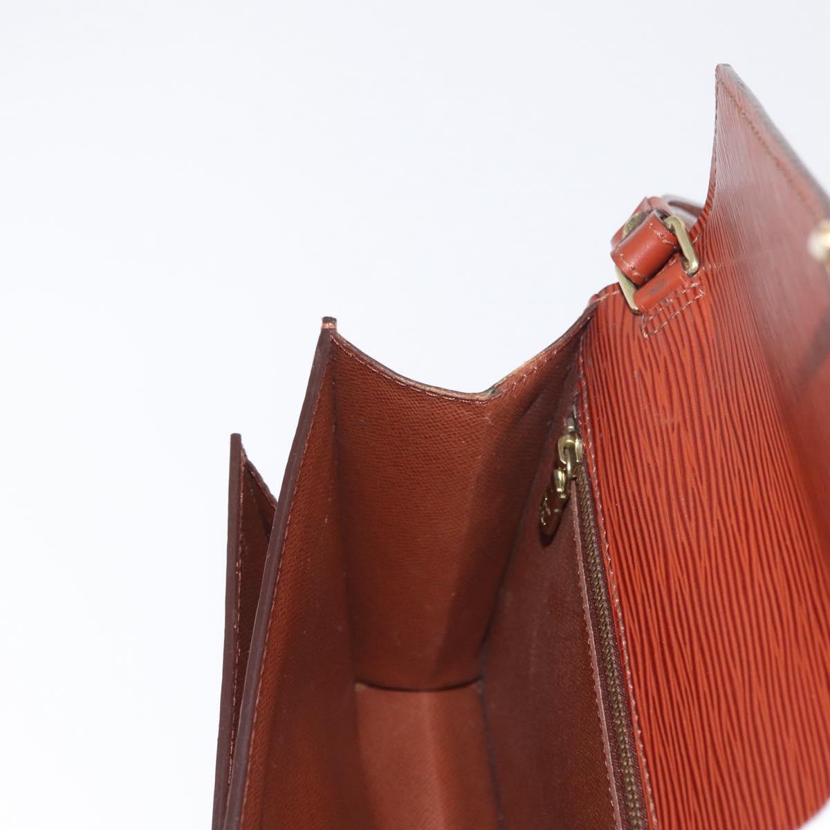 LOUIS VUITTON Epi Serie Dragonne Hand Bag Brown M52618 LV Auth ka1017