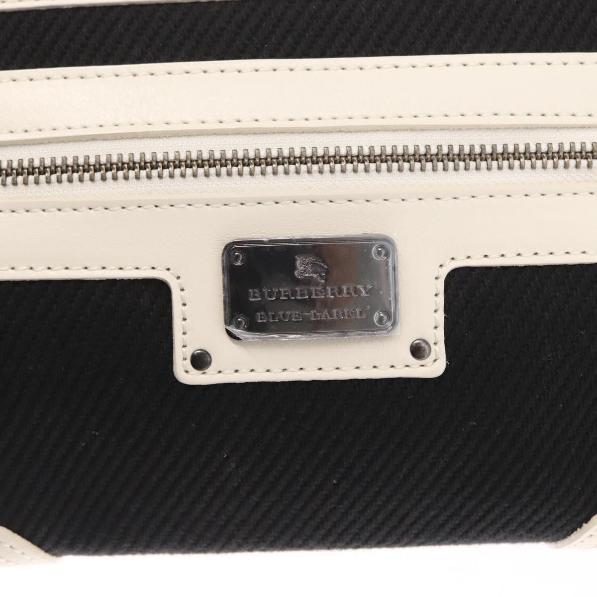 BURBERRY Blue Label Hand Bag Canvas Black Auth ka1019