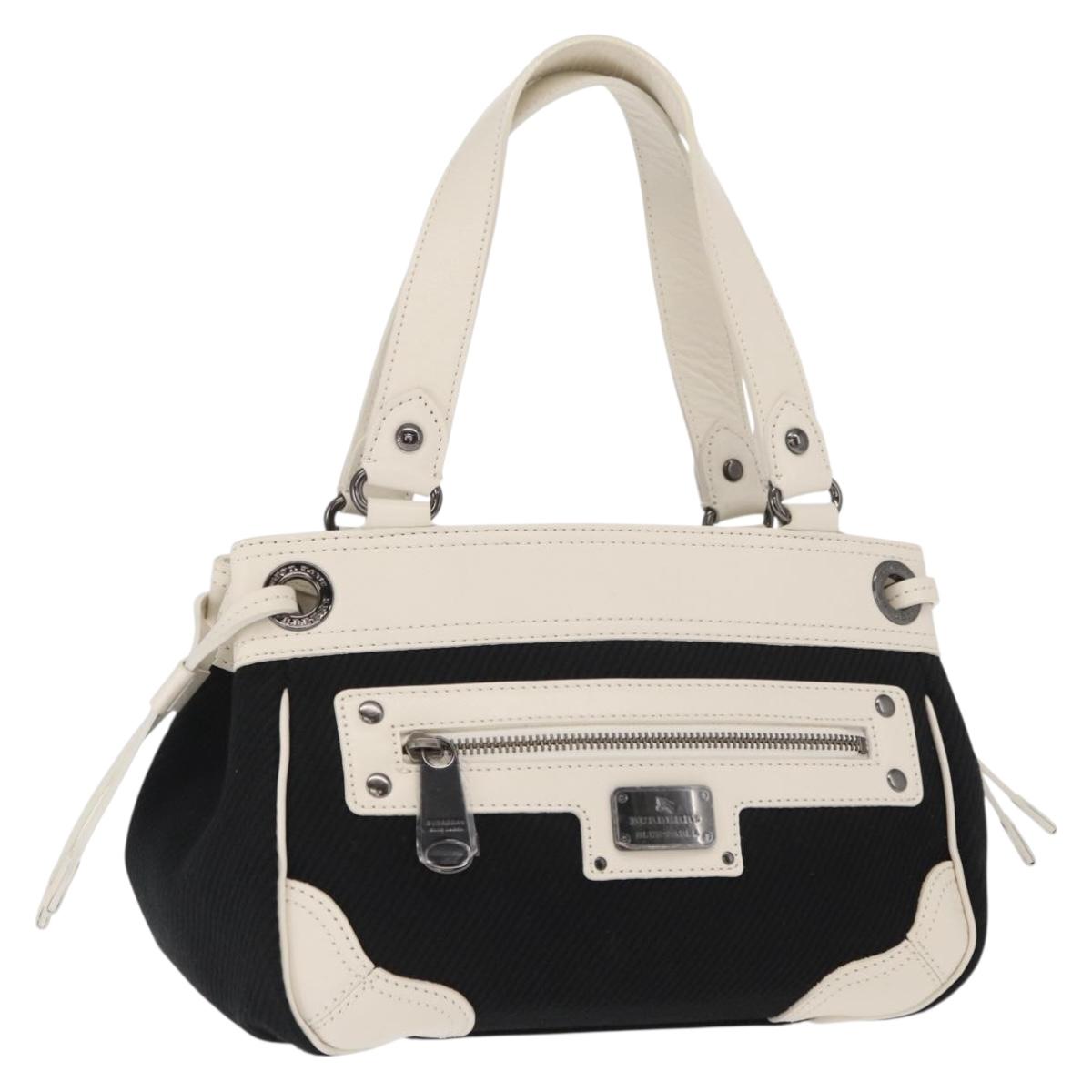 BURBERRY Blue Label Hand Bag Canvas Black Auth ka1019