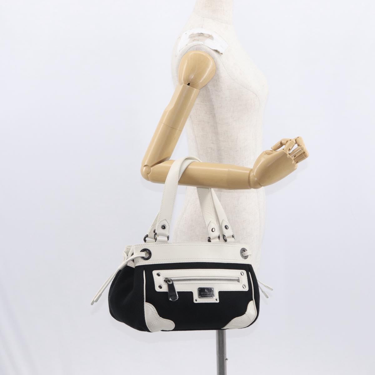 BURBERRY Blue Label Hand Bag Canvas Black Auth ka1019