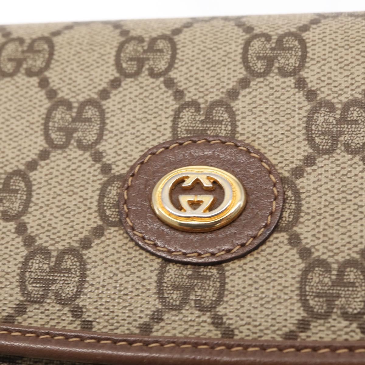 GUCCI GG Supreme Shoulder Bag PVC Beige Gold 007 115 6087 Auth ka1027