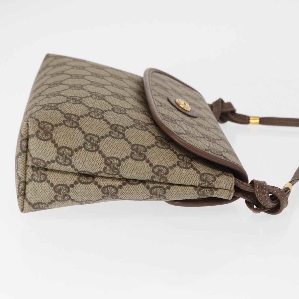 GUCCI GG Supreme Shoulder Bag PVC Beige Gold 007 115 6087 Auth ka1027