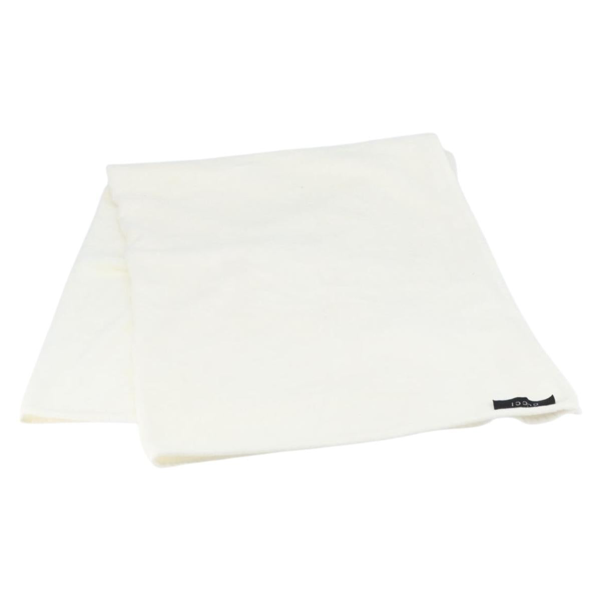 GUCCI Blanket Cotton White Auth ka1028
