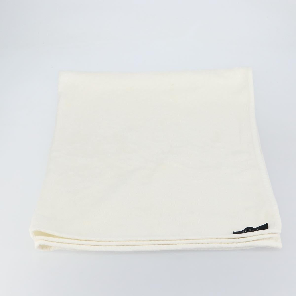 GUCCI Blanket Cotton White Auth ka1028