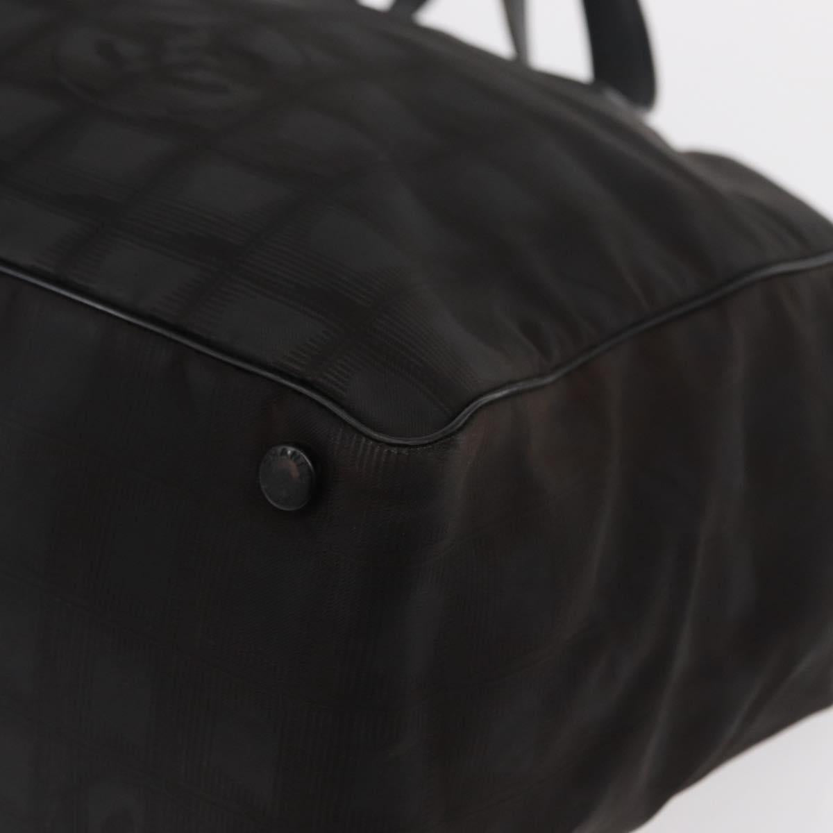 CHANEL New Travel Line Tote Bag Nylon Black CC Auth ka103