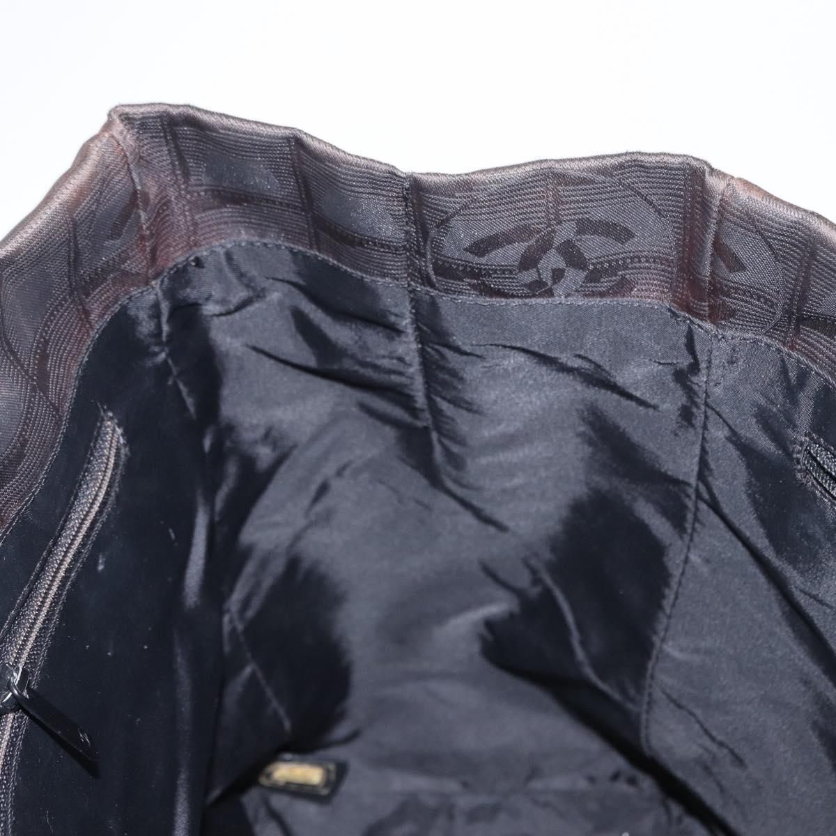 CHANEL New Travel Line Tote Bag Nylon Black CC Auth ka103