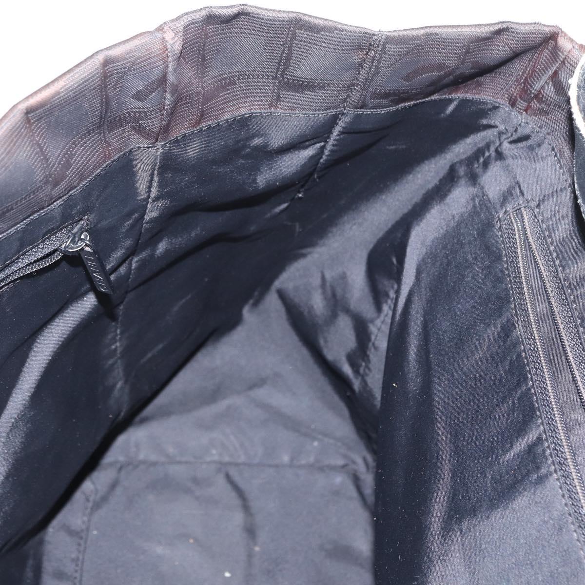 CHANEL New Travel Line Tote Bag Nylon Black CC Auth ka103