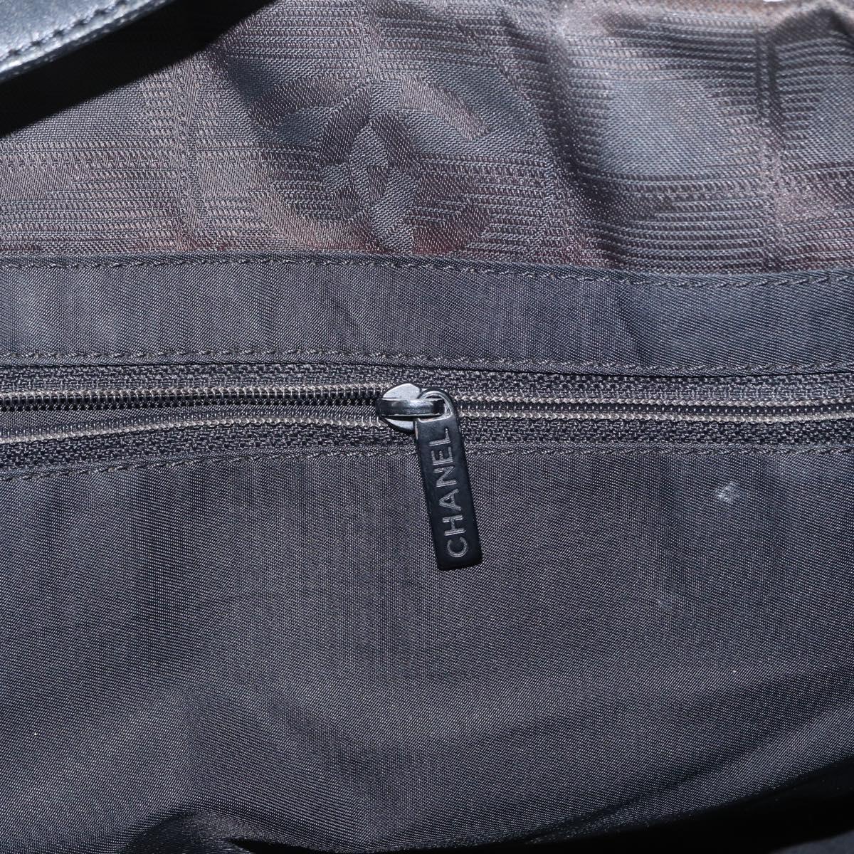 CHANEL New Travel Line Tote Bag Nylon Black CC Auth ka103