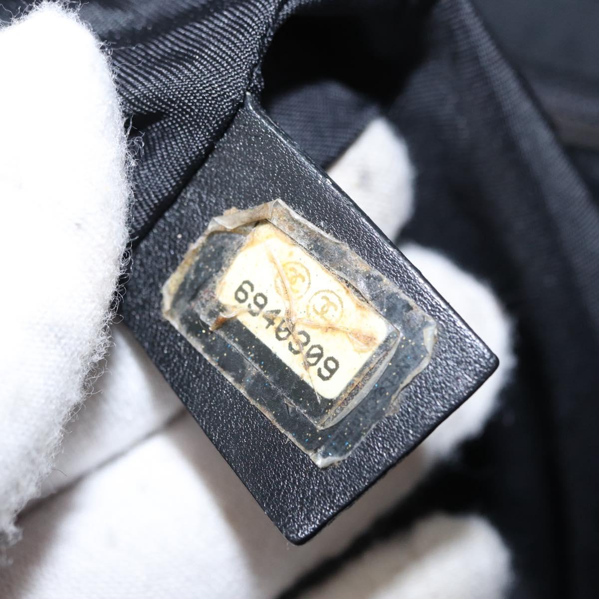 CHANEL New Travel Line Tote Bag Nylon Black CC Auth ka103