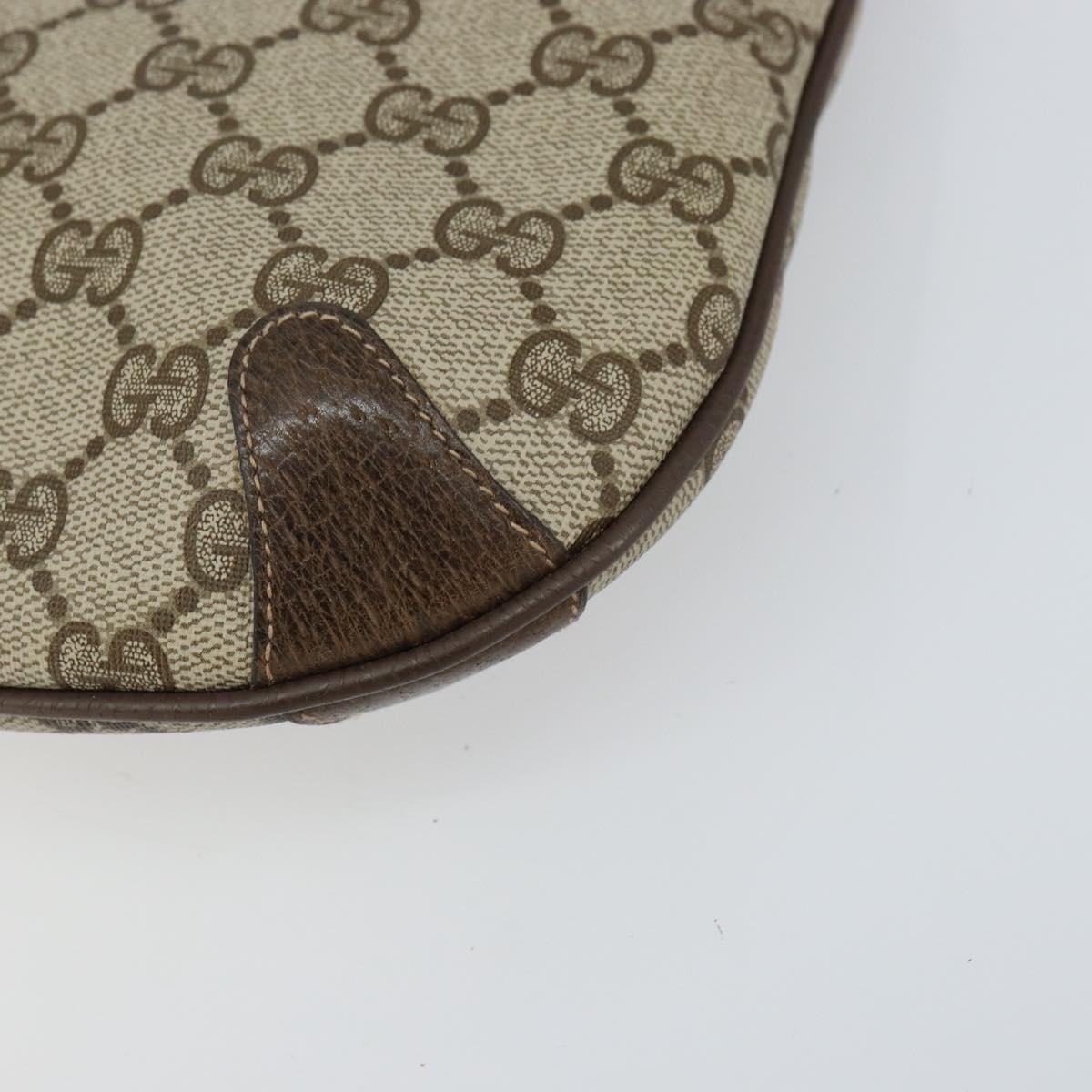 GUCCI GG Supreme Web Sherry Line Bag PVC Beige Gold 904 02 026 Auth ka1036
