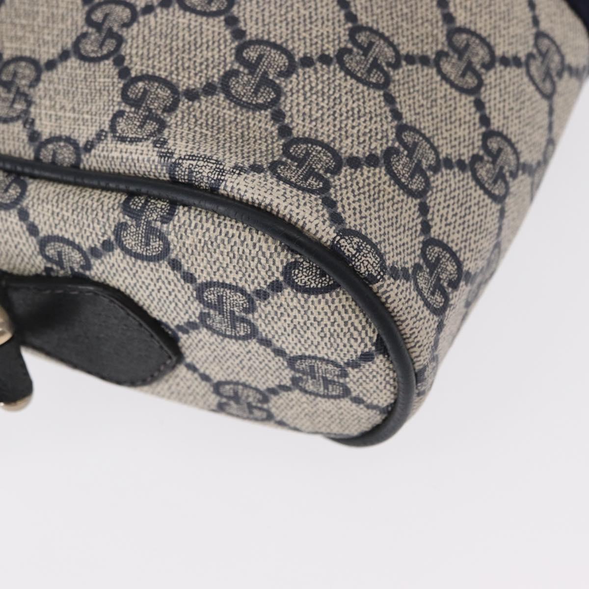 GUCCI GG Supreme Sherry Line Shoulder Bag PVC Navy Gold 378 02 004 Auth ka104