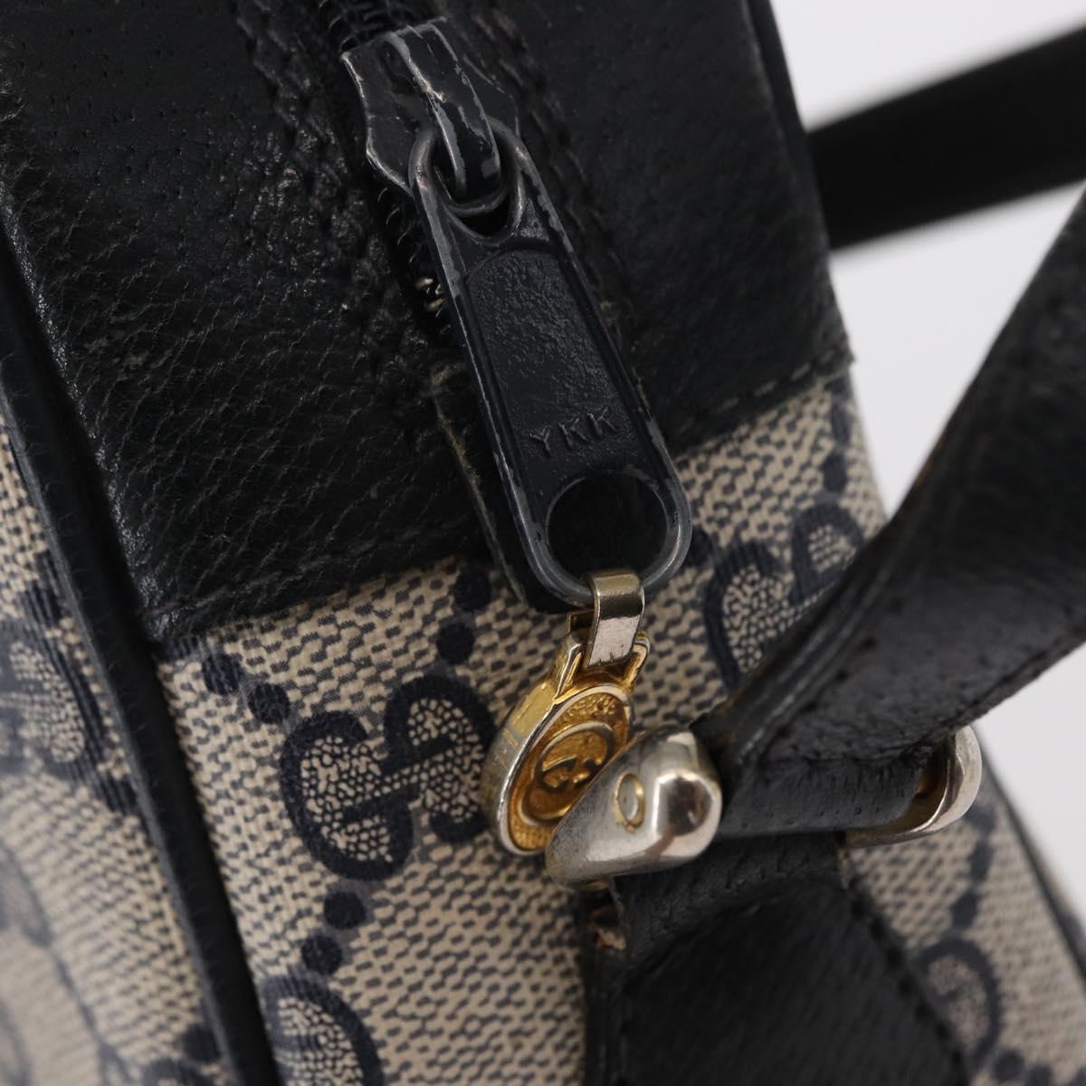 GUCCI GG Supreme Sherry Line Shoulder Bag PVC Navy Gold 378 02 004 Auth ka104