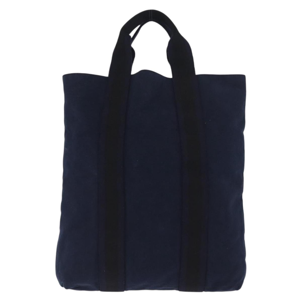 HERMES Fourre Tout Hand Bag Canvas Black Navy Auth ka1041