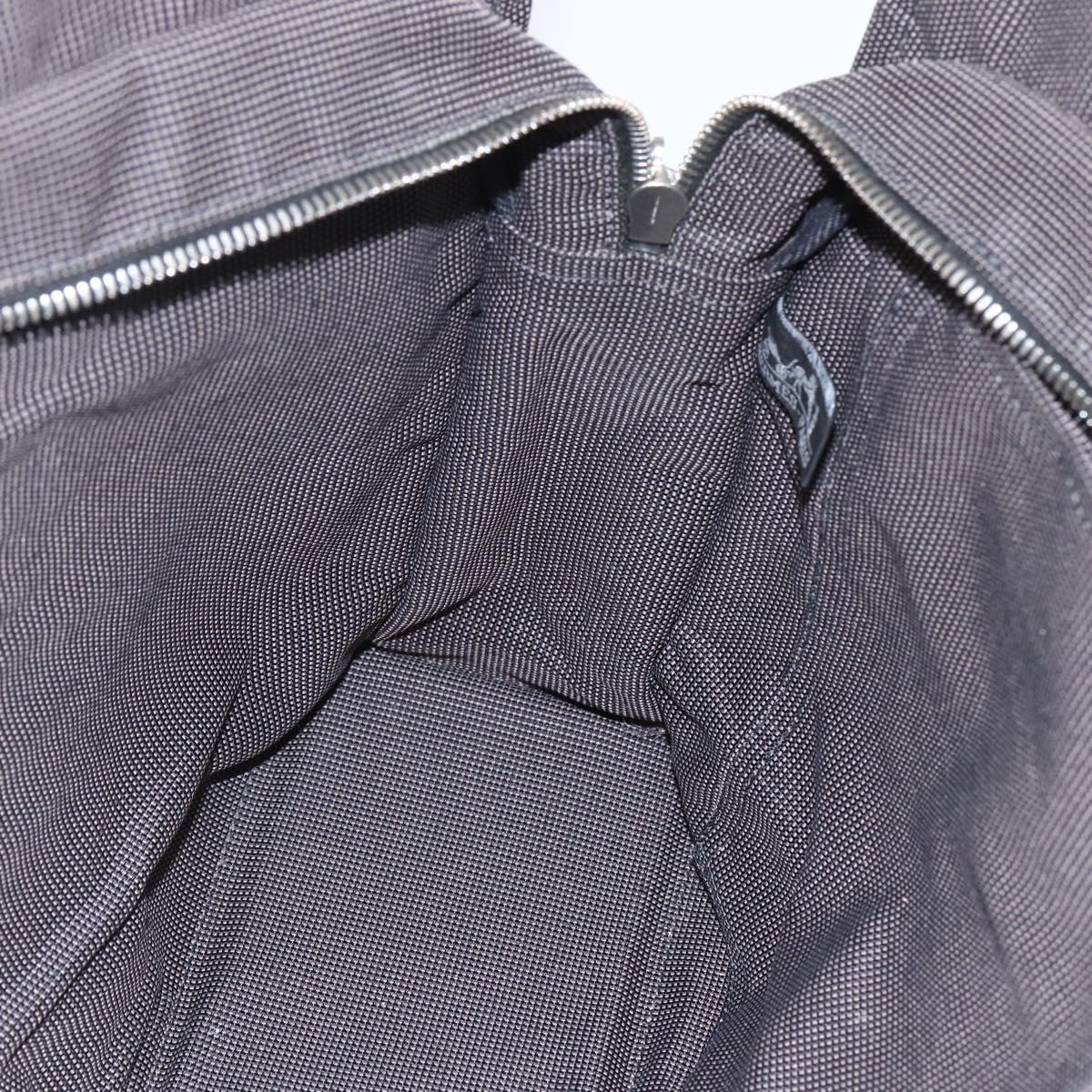 HERMES Her Line Tote Bag Canvas Gray Silver Auth ka1042