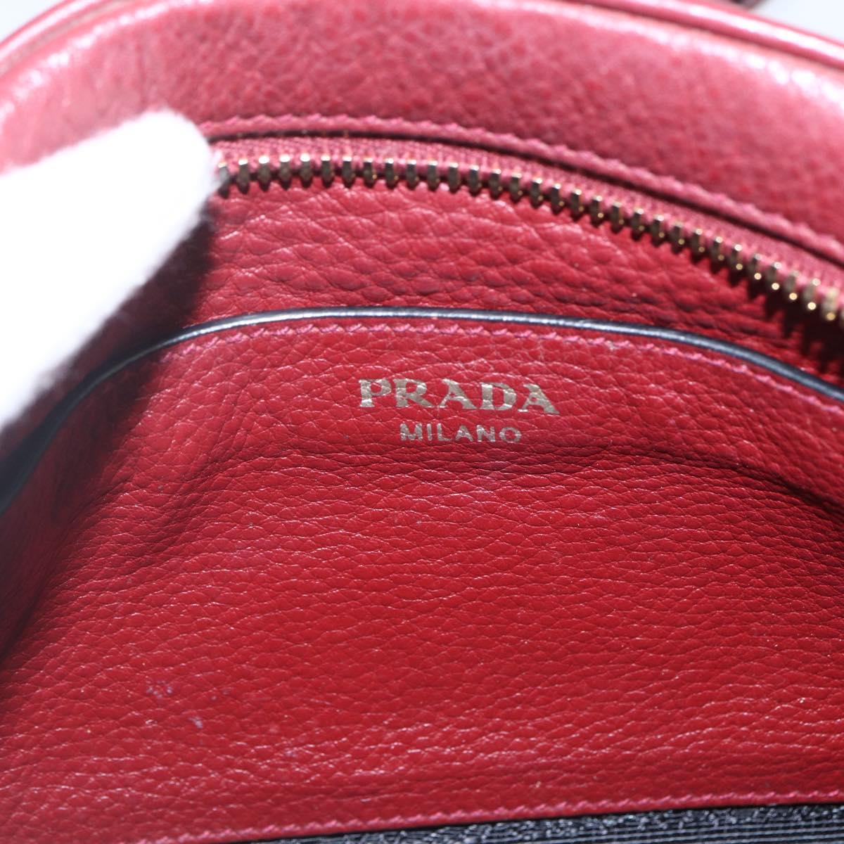 PRADA Shoulder Bag Leather 2way Bordeaux Gold Auth ka1044