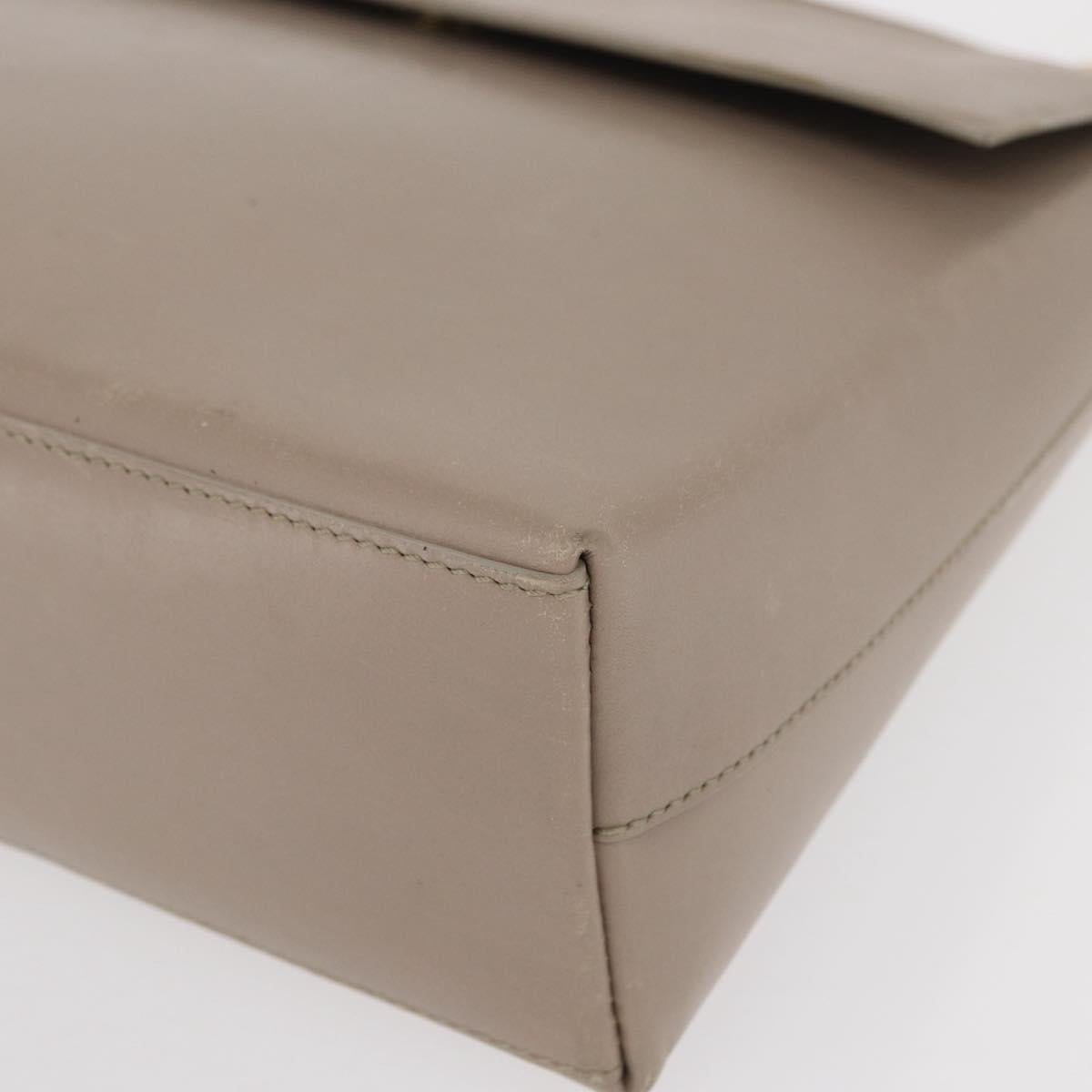 GUCCI Bamboo Hand Bag Leather Beige Gold 001 3444 1887 Auth ka105