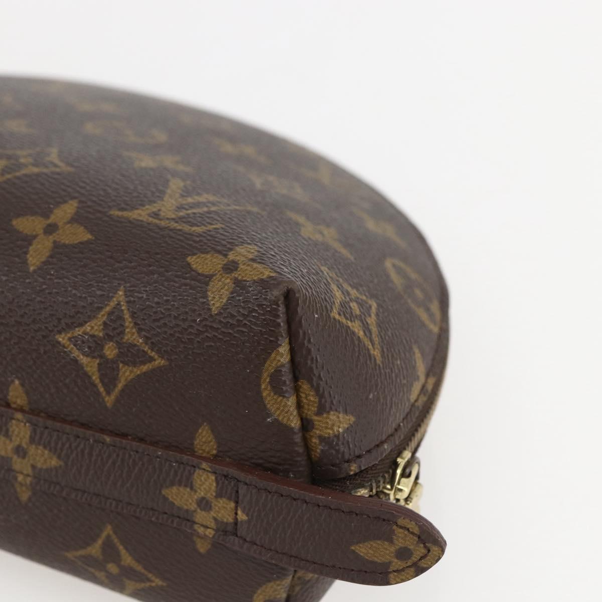 LOUIS VUITTON Monogram Trousse Demi Ronde Cosmetic Pouch M47520 LV Auth ka1052