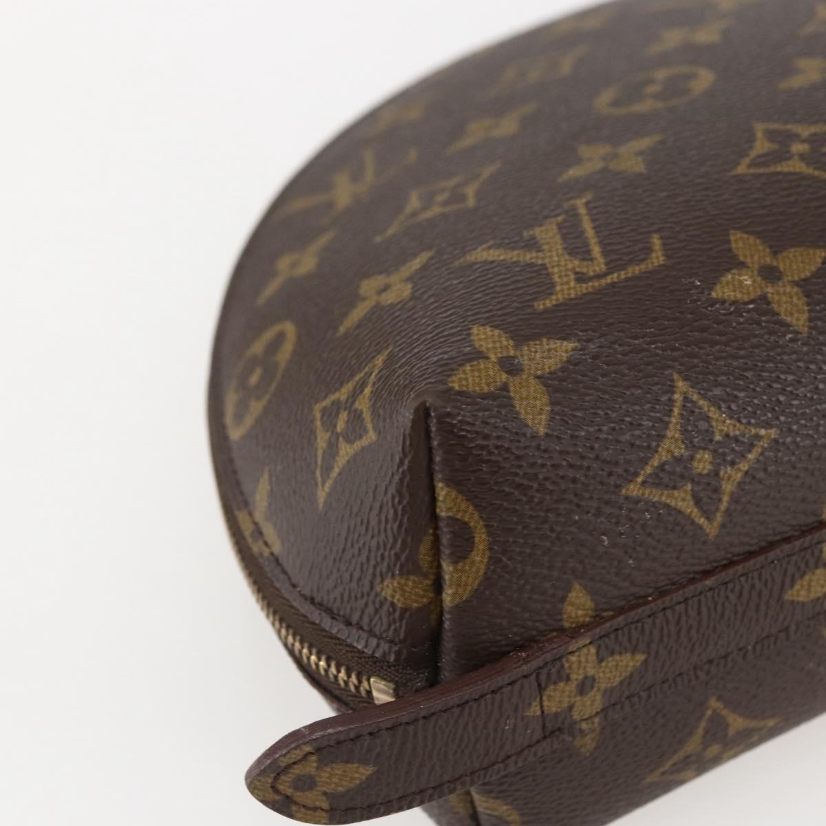 LOUIS VUITTON Monogram Trousse Demi Ronde Cosmetic Pouch M47520 LV Auth ka1052