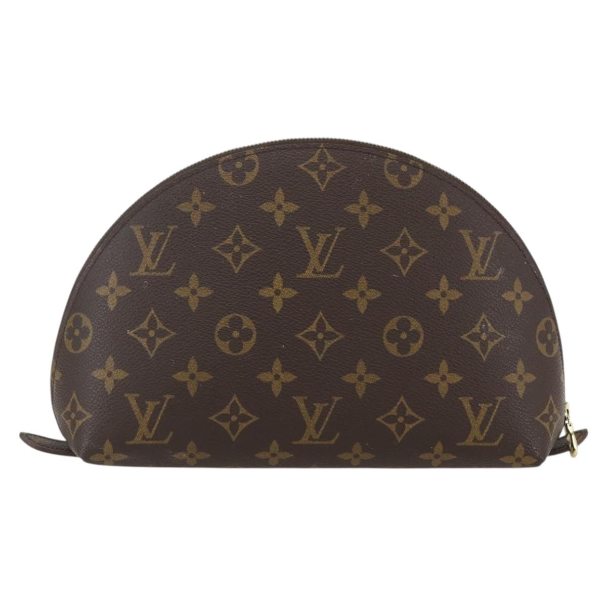 LOUIS VUITTON Monogram Trousse Demi Ronde Cosmetic Pouch M47520 LV Auth ka1052