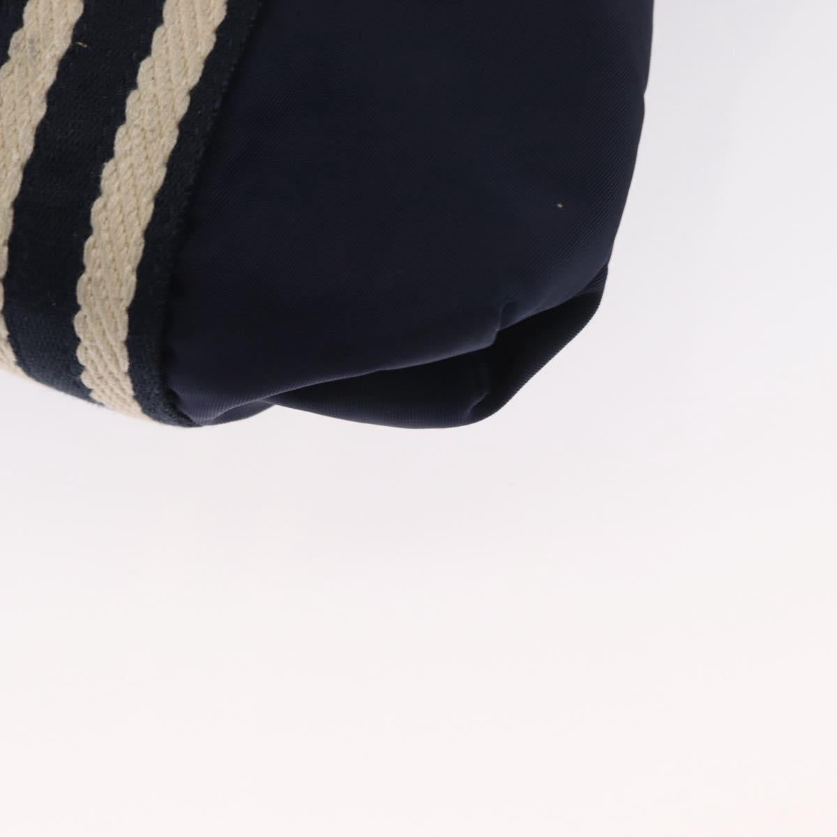 GUCCI Shoulder Bag Nylon Navy Silver 189662 Auth ka1054