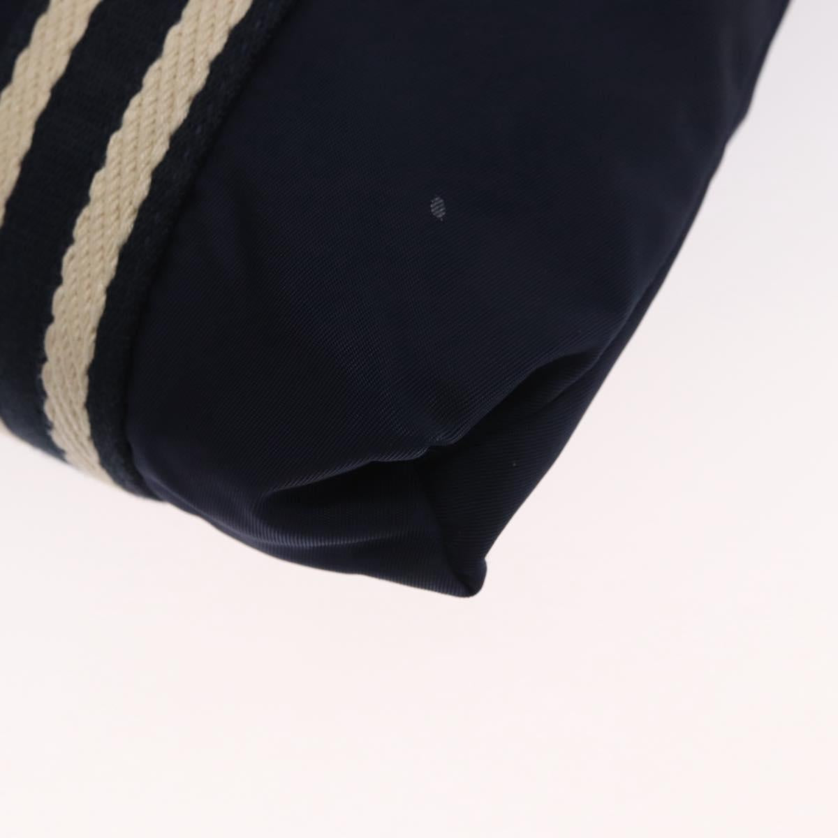 GUCCI Shoulder Bag Nylon Navy Silver 189662 Auth ka1054